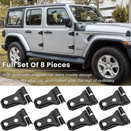 Door Hinge Cover Trim Exterior Accessories Decoration for 2018-2023 Jeep Wrangler JL JLU Sport Sahara Freedom Rubicon Unlimited Gladiator JT 2-Door & 4-Door (Black 8PCS)