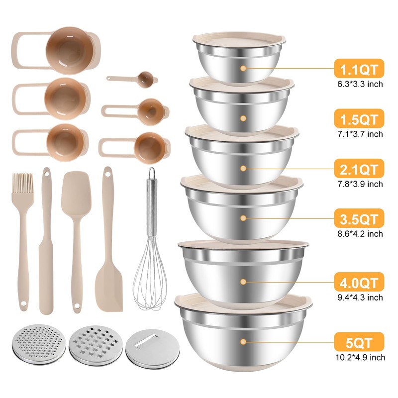 Mixing Bowls with Airtight Lids Set, 20 PCS Kitchen Gadgets