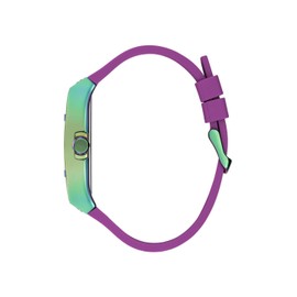 GUESS Men's 43mm Watch - Multi-Color Strap Black Dial Iridescent Case