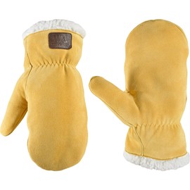 Wells Lamont Deerskin Winter Mittens, Sherpa-Lined, Goldenrod, X-Large (991XL)