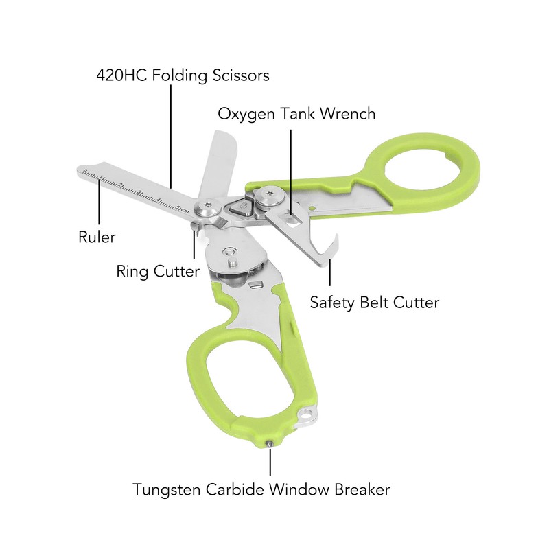 Folding Scissors Stainless Steel Clear Scale Wind Breaker Cutter Wrench