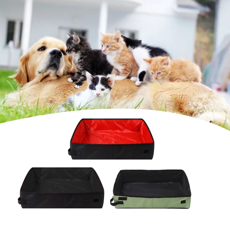 Folding Cat Litter Box Waterproof Portable Oxford Cloth Foldable Cat