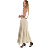 Mississhop Long Cotton Skirt with Lace & Belt, beige, Unit