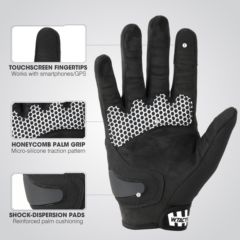 WTACTFUL Men's Motorcycle Gloves, Summer Men's Motorcycle Gloves with Protectors
