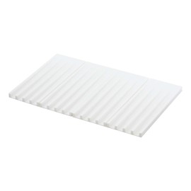 Yamazaki Industries 3835 Folding Drainer Tray, White, Approx. W 15.9 x D 9.8 x H 0.5 inches (40.5 x 25 x 1.3 cm), Tower, 3-Way Drainer Mat, Water Droplets Can Be Flushed Into the Sink