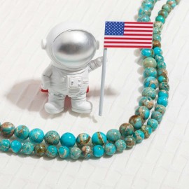 Vanilla Mountain Jewelry Making DIY Lake Blue Imperial Jasper 6mm Loose Beads