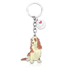 HUAAPLEGO Cute Alloy Enamel Pets Dog Keychain Puppy Key rings for Cocker lovers Dog Themed Party Favors Car keychains Bag Charms（Cocker）