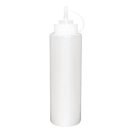 Vogue Clear Squeeze Sauce Bottle with Nozzle Cap 680 ml/24 oz, Clear, Material: Polyethylene, Screw Top & Wide Neck For Easy Refill, K163
