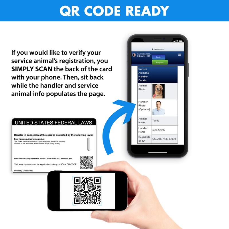 XpressID Emotional Support Animal ID Plus Keychain & ESA Lanyard