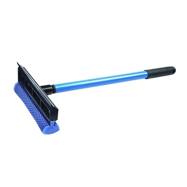 Ettore Scrubber Metal Handle Auto Squeegee, 3" x 7.8" x 22", Blue
