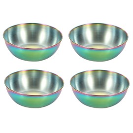 Gegaoicom Dipping Bowls Mini Sauce Cups Stainless Steel Ramekins 3OZ Condiment Bowls 4pcs (Rainbow Color)