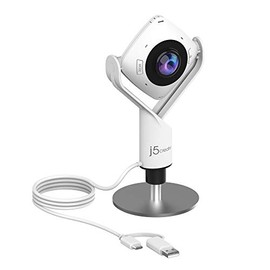 j5create Cámara Web de 360 Grados para reuniones – Cámara de videoconferencia HD 1080P con micrófono de Alta fidelidad, USB-C | para videoconferencias, Clases en línea y colaboración (JVCU360)