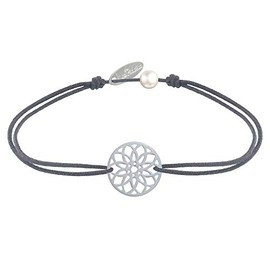 LES POULETTES BIJOUX - Bracelet Link Silver Medal Mandala Seeds of Life, Textile