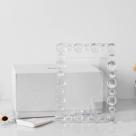 Marvala Clear Bubble Crystal Picture Frames 5x7Inch, Photo Frame with Balls Perfect for Office and Home Decor Wedding Frame Tabletop Display, Includes Gift Box