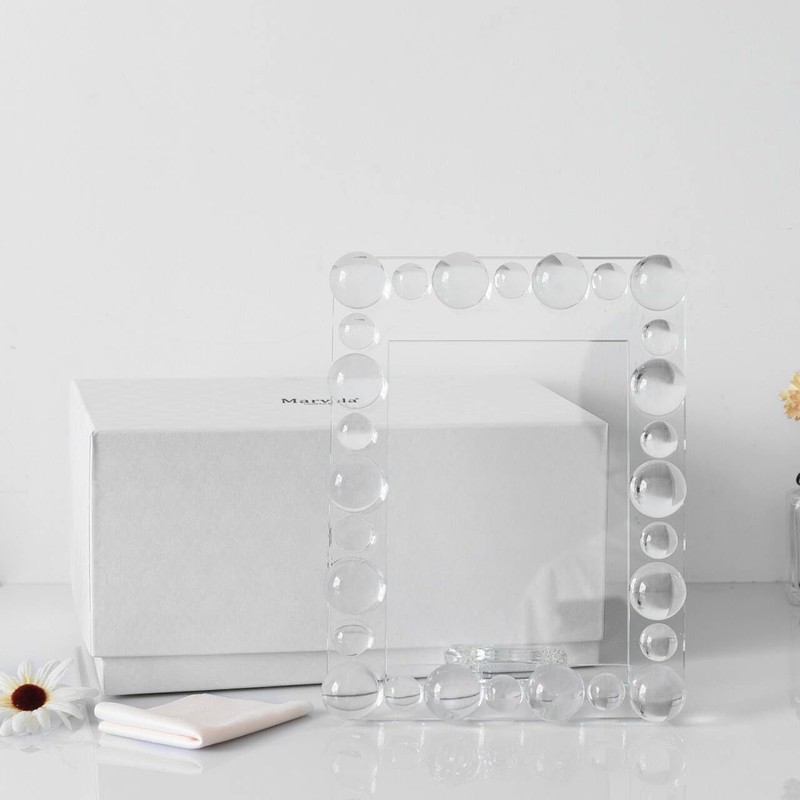 Marvala Clear Bubble Crystal Picture Frames 5x7Inch, Photo Frame with