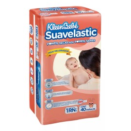 KleenBebé Pañales Kleenbebé Suavelastic Etapa 1 Unisex 40 Piezas