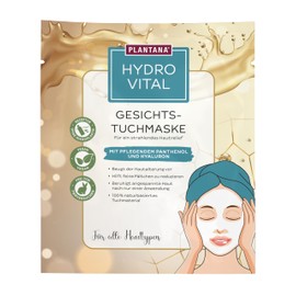 Plantana® Hydro Vital Tuchmaske Gesicht 5 Stk. | Feuchtigkeitsboost mit Arganöl, Hyaluron & Panthenol | reduziert Falten | für alle Hauttypen | Vegan | Glow-Effekt
