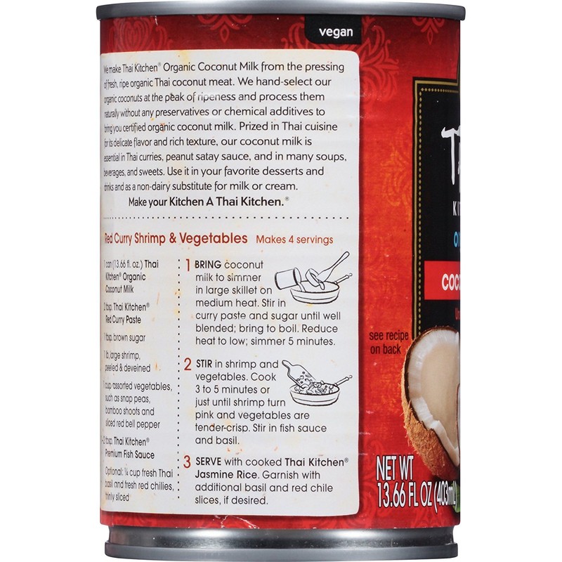 Thai Kitchen Organic Unsweetened Coconut Milk, 13.66 fl oz (Pack