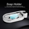 Hapivida ABS Soap Dish Holder,Adjustable Shower Rail Clip-on Soap Holder,Plastic