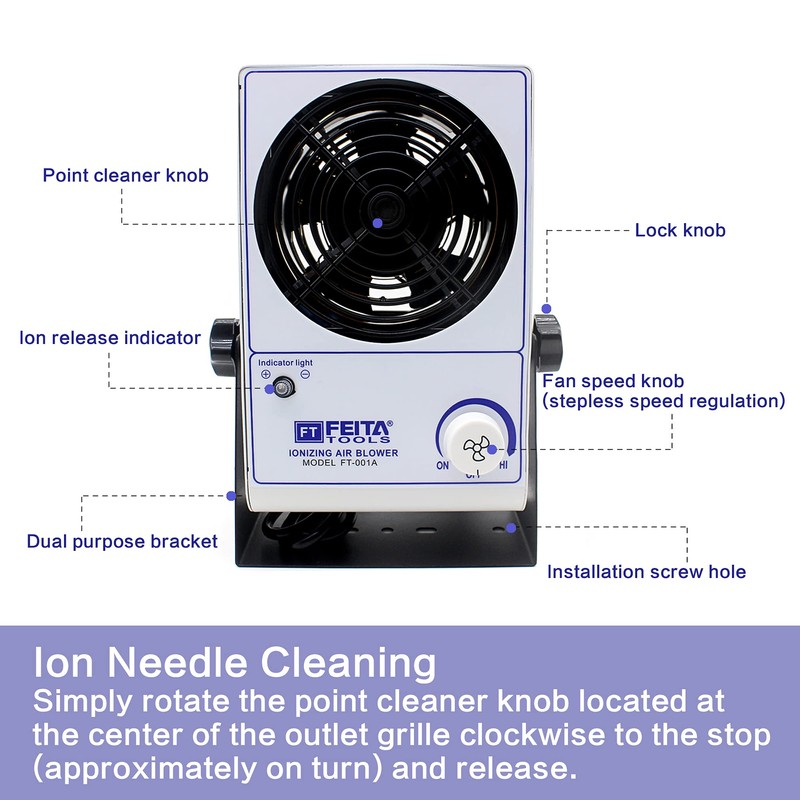 FEITA Ionizer Air Blower ESD Ionizer Desktop Ionizing Air Blower