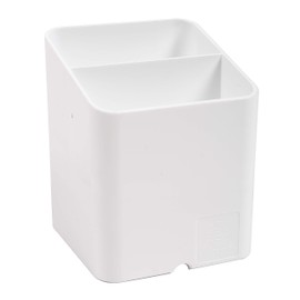 Exacompta 67713D Premium Pen Cube Pen Holder with 2 Compartments for More Tidy on the Desk Pen Holder Pen Box Storage Box Organiser White
