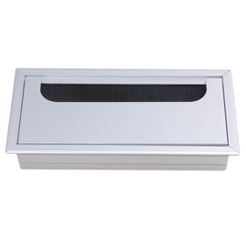 BQLZR 2 x Square Table Cable Grommet Rectangular Desk Rectangle Aluminum Alloy Cable Grommet Tidy Silver