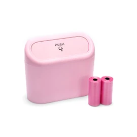 MAICHANG Car Garbage Can with Lid and 40 Small Garbage Bags, Pink, 0.75 Liters