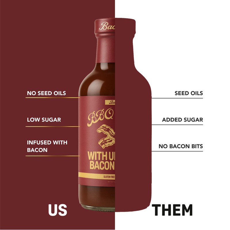 Baconic BBQ Sauce with Real Bacon Bits – Low Sugar,