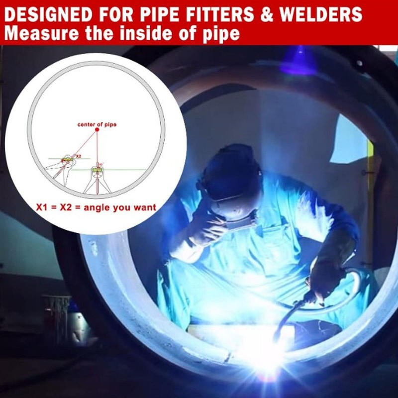 Pipe Center Finder,Pipefitter Tools w/Magnetic Centering Head,Measure Pipe Diameter,Accurate Location