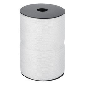 sourcing map 4mm Polypropylene Rope Braided Ropes, 100m Camping Rope Hollow Utility Cord for Clothesline, Hiking, Outdoor, White