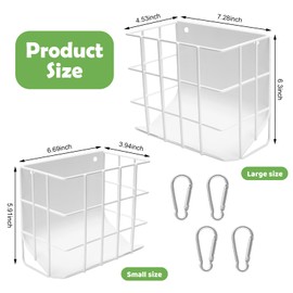 2PCS Rabbit Hay Feeder Guinea Pig Hay Feeder with Heavy-Duty Metal Frame Rabbit Hay Holder, Bunny Hay Feeder Guinea Pig Hay Holder,for Rabbits Guinea Pigs Bunny Chinchillas and Small Animals (White)