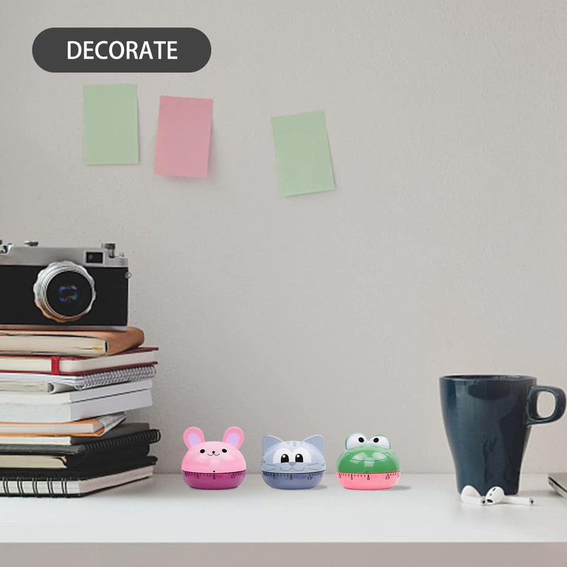 AUDRWALL Cute Kitchen Timer Mechanical Timer for Kids (Gray Cat)