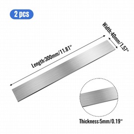 304 Stainless Steel Flat Bar 2PCS, 3/16" Thick 1-9/16" Wide 12" Long, Brushed Finish, Durable Versatile Trim Strips, Easy to Shape for DIY, Kitchen, Home Repairs