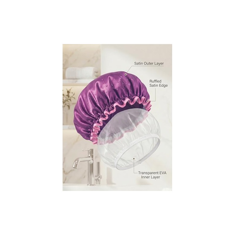 Aquior Mantenga Cabello Seco Gorros Ducha Doble Capa Protección Son