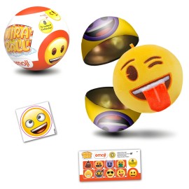 Wyncor Emoji Plush MiraBall Mystery Ball with Stickers & Fidget Toys (1Pack)