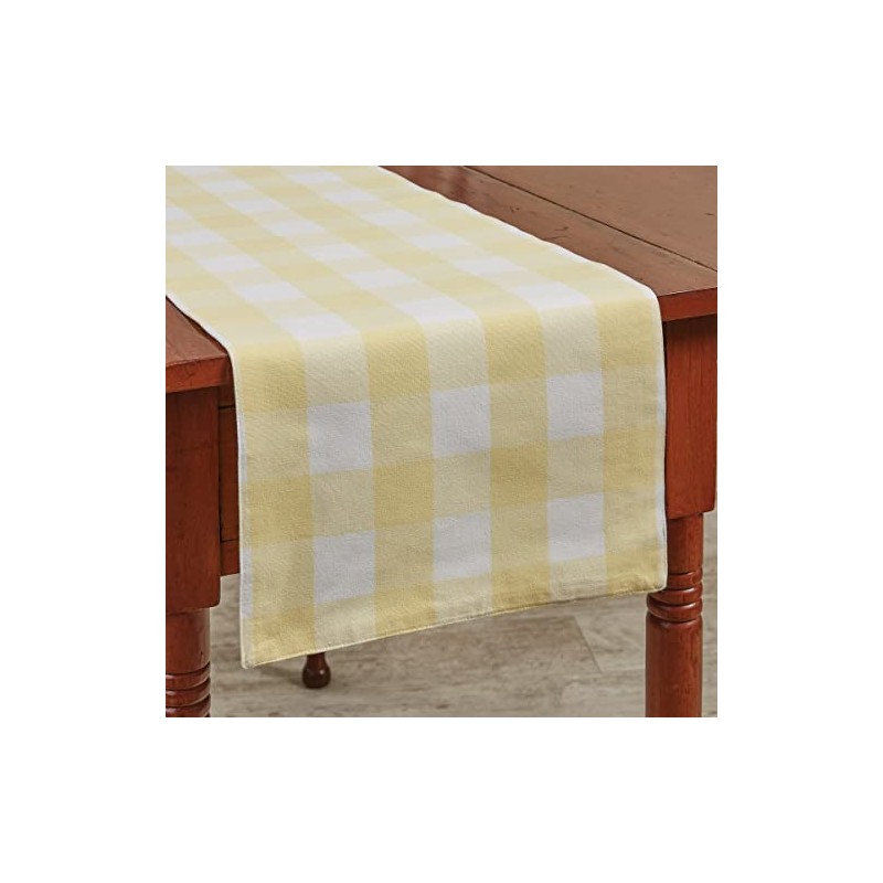 Park Designs Buffalo Check Backed Yellow Table Runner 13" x
