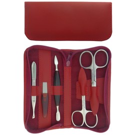 Tenartis 5-Piece Manicure Case Made of Genuine Leather With Zip