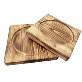Square Wood Underliner/Trivet for Cast Iron/Hot Dish Sunrise Kitchen Supply (7" x 7") - Pack of 2