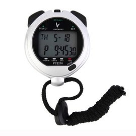 Sports Stopwatch Timer, 2 Rows 10 Laps, Electronic Digital Stopwatch with Alarm/Calendar, Waterproof Stopwatch for Coaches, Referee Equipment