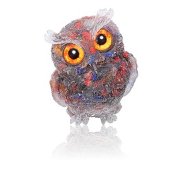 Jovivi Colorful Shell Crystal Owl Figurine Ornament Owl Gifts For Women,2.36" Carved Resin Gem Stones Healing Crystals Cute Owl Animal Home Office Desk Crystal Decor for Living Room
