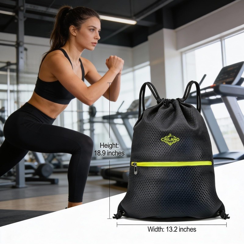 Crilano Smell Proof Drawstring Backpack,odor proof gym bag Pull String
