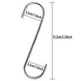20 Pack S-Shaped Hanging Hooks, Versatile Pot Hangers, Closet Organizers, Stainless Steel Heavy Duty S Hanger Hook for Kitchen, Closet, Office, Bathroom, Garden and Cloakroom Large (Type(A))