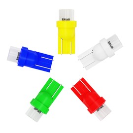 EverBrightt 50-Pack Mix 5-Colors White/Blue/Red/Yellow/Green T10 194 168 1 SMD Concave LED Bulb Door Reading Light Interior Lamp Car Replacement Lights Bulb DC 12V