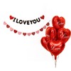 Felt I Love You Sign with 6 Red Heart Foil