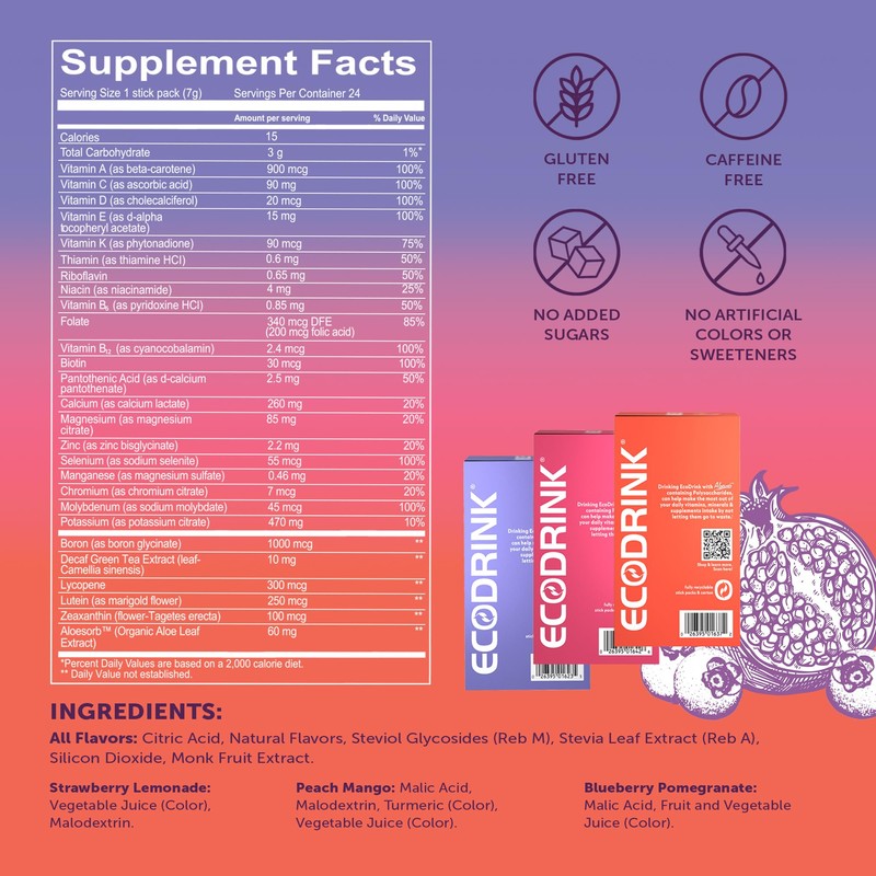 Lily of The Desert EcoDrink Nutrient Support Hydration Packets (3