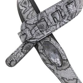 Walker & Williams SF-106 Slate Grey Python Textured Snake Pattern Strap with Snakehead