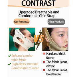 TPZORJX 1 x Reusable Chin Strap, V-Chin Face Tightening Band, Mask V-Line Lifting Mask, Face Tightening Mask for Women, Breathable Mesh, White