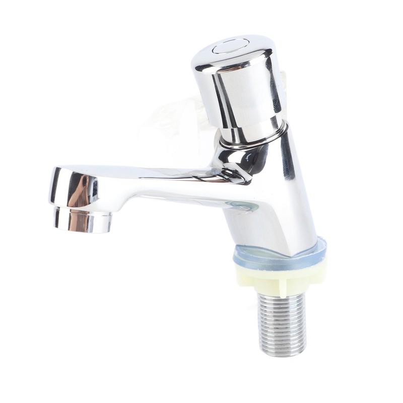 Public Ktchen Bathroom Chrome Plated Self Closing Water Saving Time