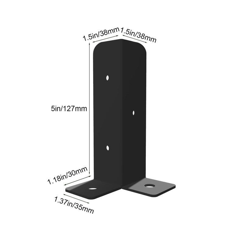 4 PCS Adjustable Fence Post Brackets Post Support, Fit Wood