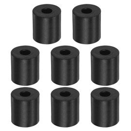 sourcing map 8pcs Rubber Spacer 1.18 Inch OD 0.4 Inch ID 1.4 Inch Thickness Neoprene Round Anti Vibration Isolation Pads Isolator Rubber Washers Bushings for Home Cars Boat Accessories, Black